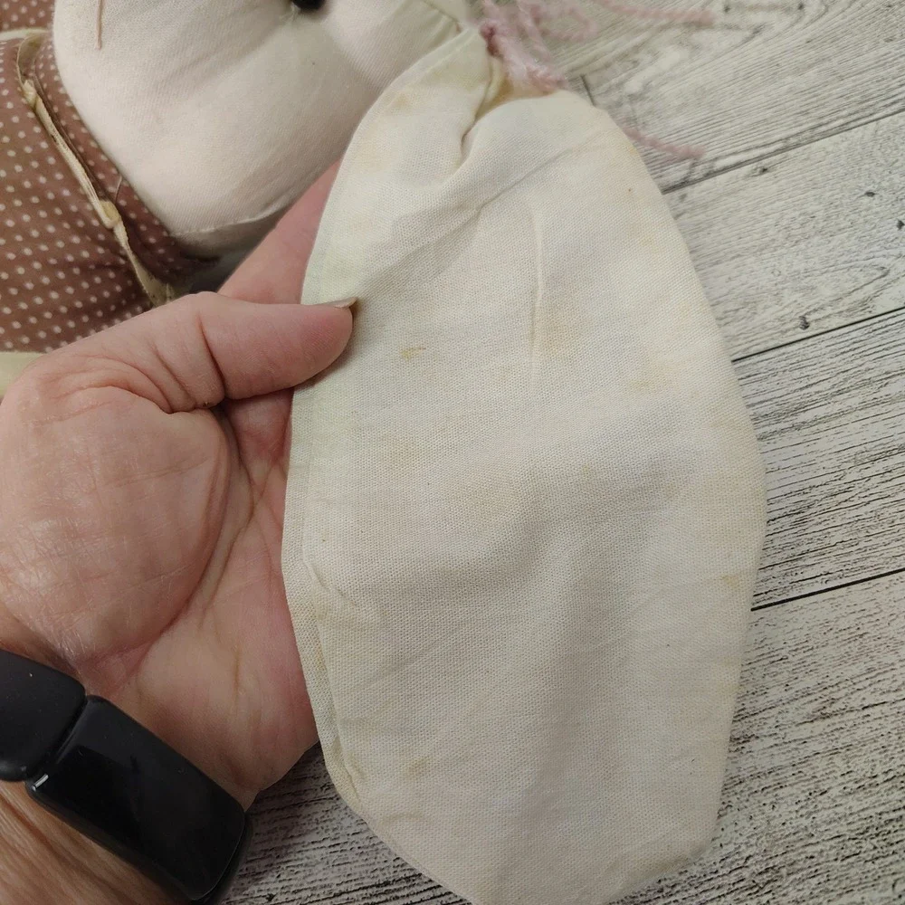 Vtg Country Style‎ Fabric Bunny Rabbit Muslin Doll 17" Tall Decor Cottagecore - Picture 4 of 14